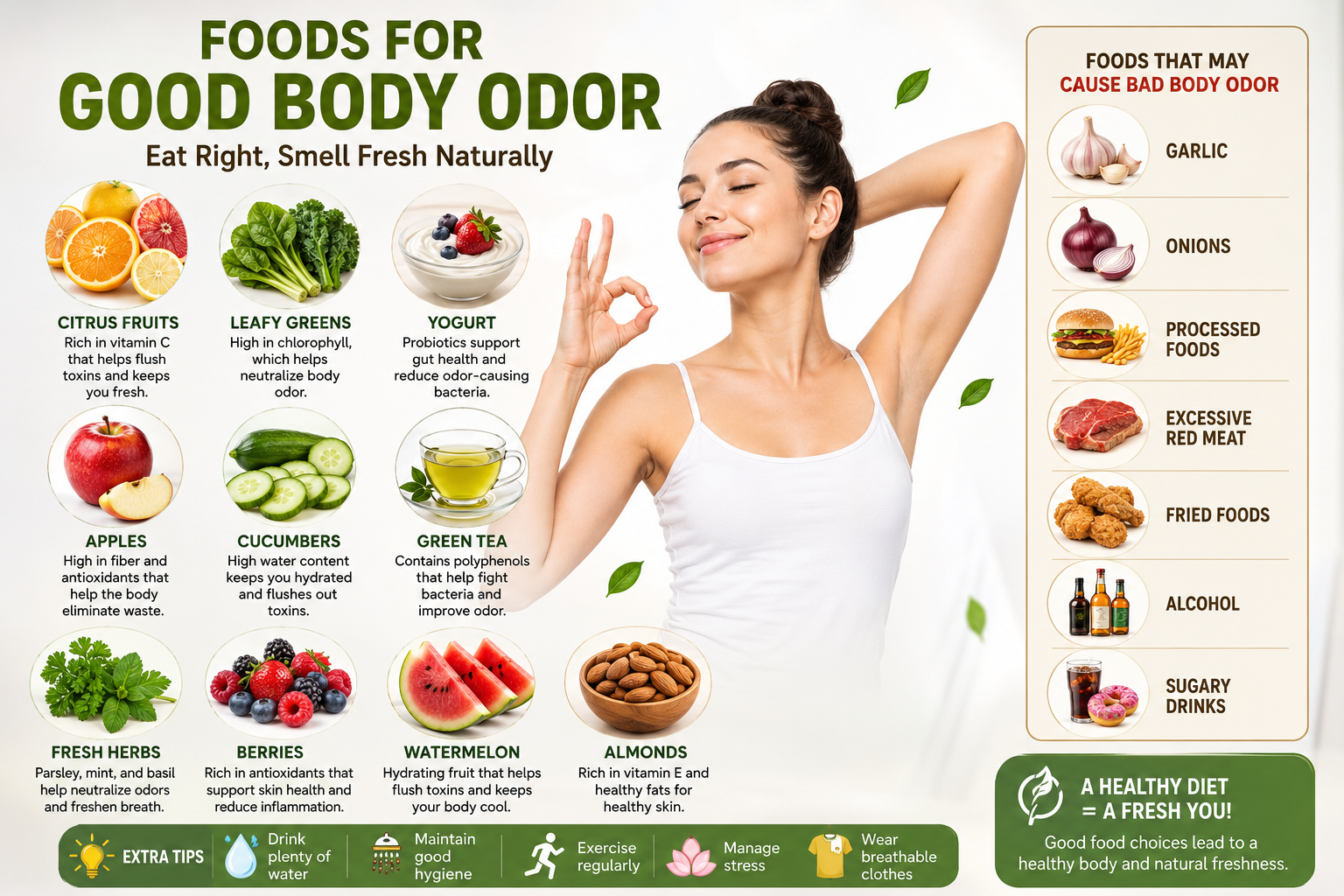 Foods for Good Body Odor: 10 Best Foods to Smell Fresh Naturally